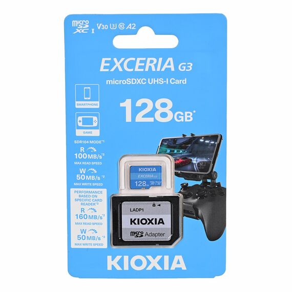 Kioxia EXCERIA G3 128 GB MicroSDXC UHS-I Class 10 - Memory Cards - Smartphones - Techbox
