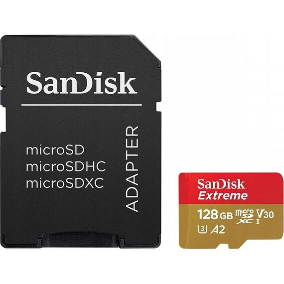 SanDisk Extreme 128 GB MicroSDXC UHS-I Class 10 + adapter | Techbox