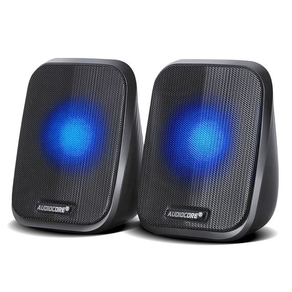 Audiocore AC835 2.0 Stereo Speakers With LED Backlighting For PC Laptop Smartphone | Techbox