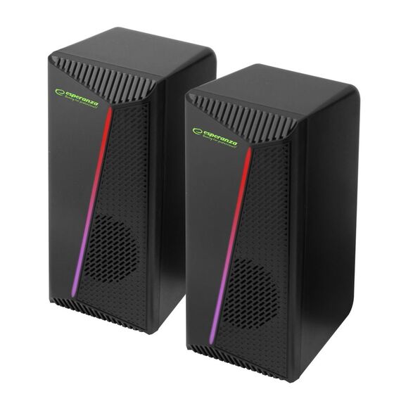 Esperanza EGS106 Speakers 2.0 LED Black 6W - Speakers - Speakers & Headphones - Techbox