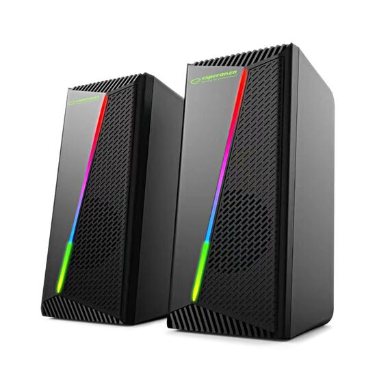 Esperanza EGS106 Speakers 2.0 LED Black 6W - Speakers - Speakers & Headphones - Techbox