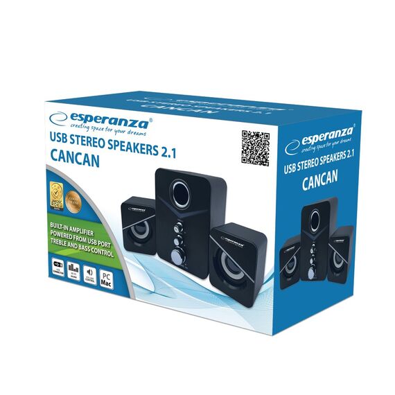 Esperanza EP153 USB 2.1 Speaker Set 6 W Black | Techbox