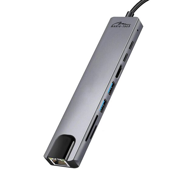 MEDIA-TECH USB HUB 8 IN 1 GIGA LAN HUB MT5046 | Techbox