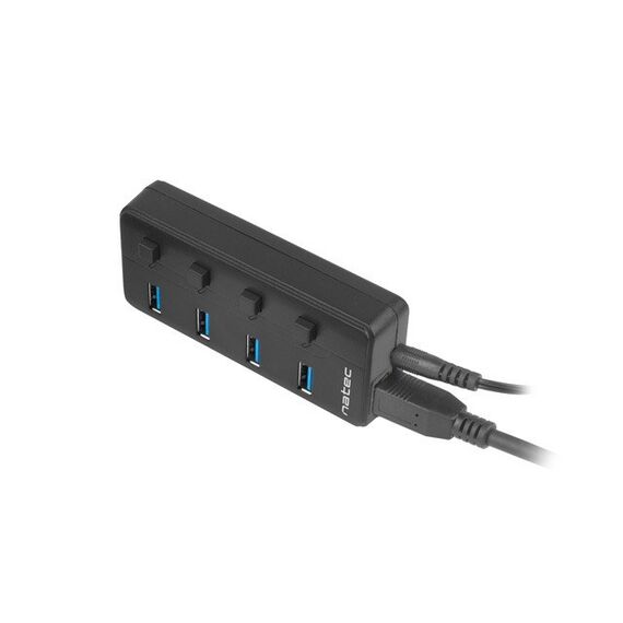 NATEC HUB USB 3.0 MANTIS 2 4-PORTS WITH SWITCH+POWER SUPPLY - USB Hubs & Card Readers - Peripherals - Techbox