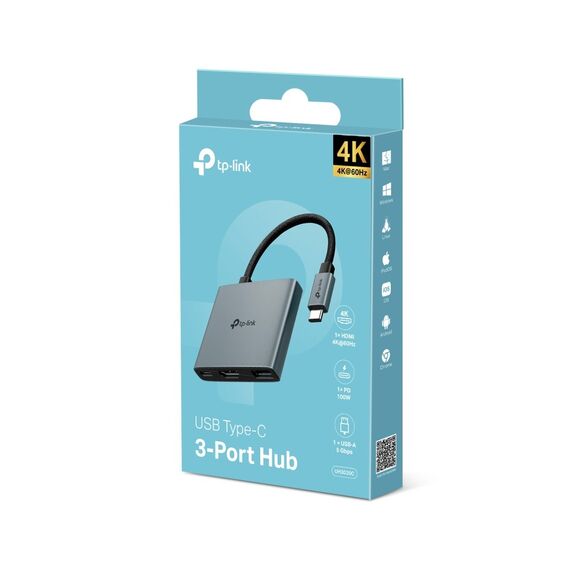 TP-Link UH3020C interface hub USB Type-C 5000 Mbit/s Grey | Techbox