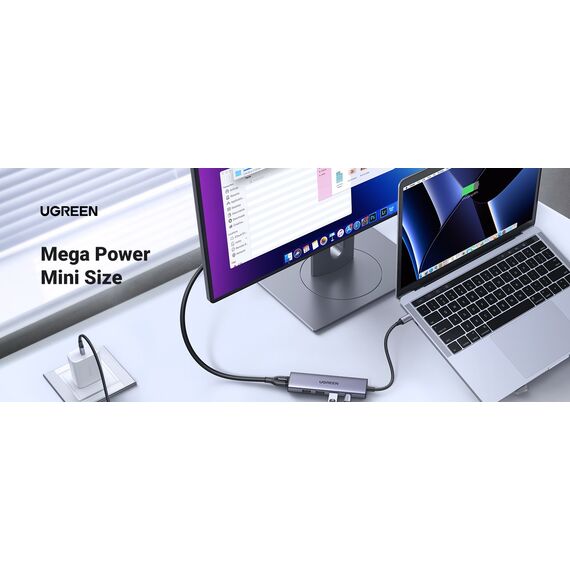 Ugreen 15596 laptop dock/port replicator Wired USB 3.2 Gen 1 (3.1 Gen 1) Type-A + Type-C Aluminium - USB Hubs & Card Readers - Peripherals - Techbox