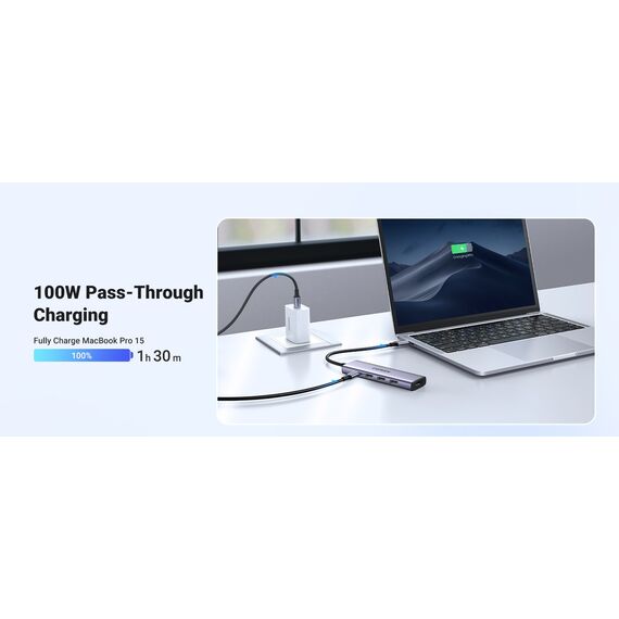 Ugreen 15596 laptop dock/port replicator Wired USB 3.2 Gen 1 (3.1 Gen 1) Type-A + Type-C Aluminium - USB Hubs & Card Readers - Peripherals - Techbox