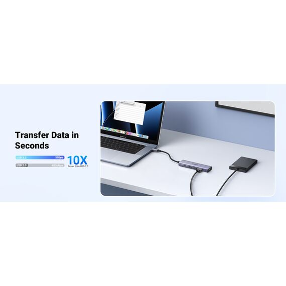 Ugreen 15596 laptop dock/port replicator Wired USB 3.2 Gen 1 (3.1 Gen 1) Type-A + Type-C Aluminium - USB Hubs & Card Readers - Peripherals - Techbox