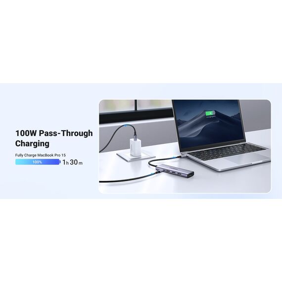 Ugreen 15596 laptop dock/port replicator Wired USB 3.2 Gen 1 (3.1 Gen 1) Type-A + Type-C Aluminium - USB Hubs & Card Readers - Peripherals - Techbox