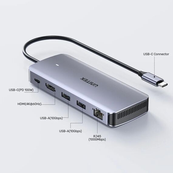 UNITEK ACTIVE HUB USB-C 10GBPS,M.2,HDMI, PD 100W - USB Hubs & Card Readers - Peripherals - Techbox