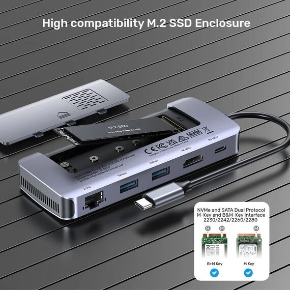 UNITEK ACTIVE HUB USB-C 10GBPS,M.2,HDMI, PD 100W - USB Hubs & Card Readers - Peripherals - Techbox