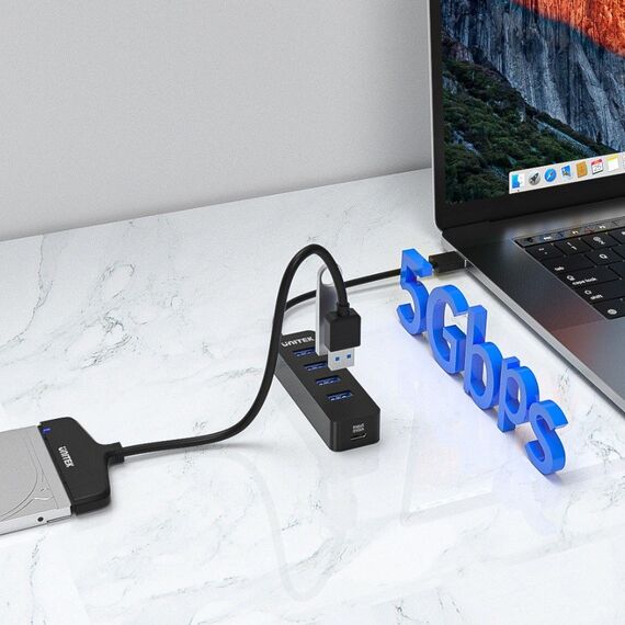 UNITEK HUB USB-A 4X USB-A 3.1, ACTIVE,10W, H1117A - USB Hubs & Card Readers - Peripherals - Techbox