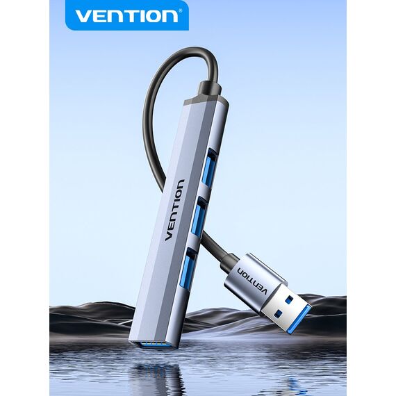 Vention USB 3.0 to USB 3.0/USB 2.0*3 Mini Hub 0.15M Gray Metal Type | Techbox