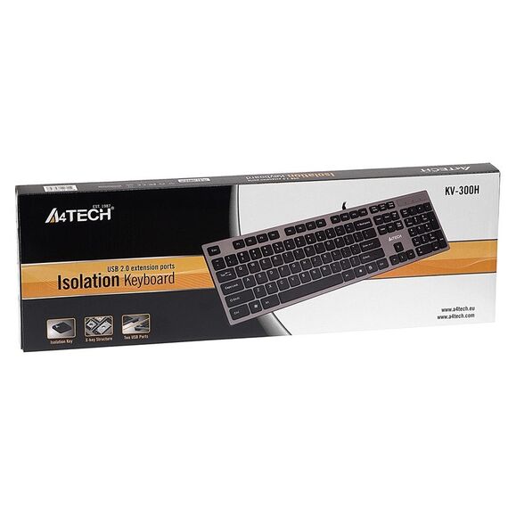 A4Tech KV-300H keyboard USB QWERTY Black,Grey - Keyboards - Keyboards & Mice - Techbox