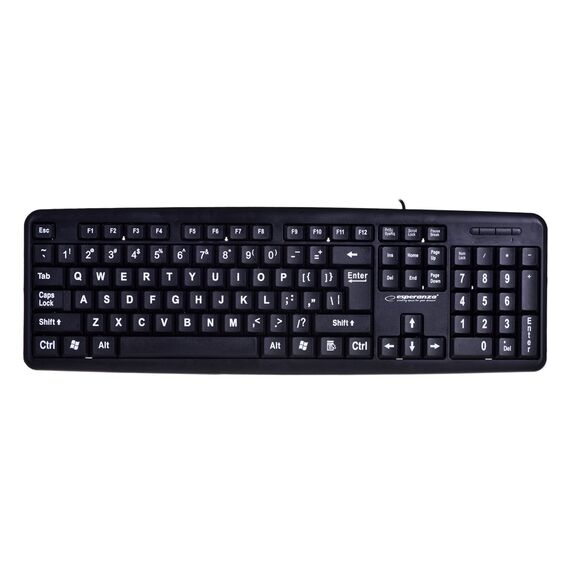 Esperanza EK129 keyboard USB QWERTY UK English Black | Techbox