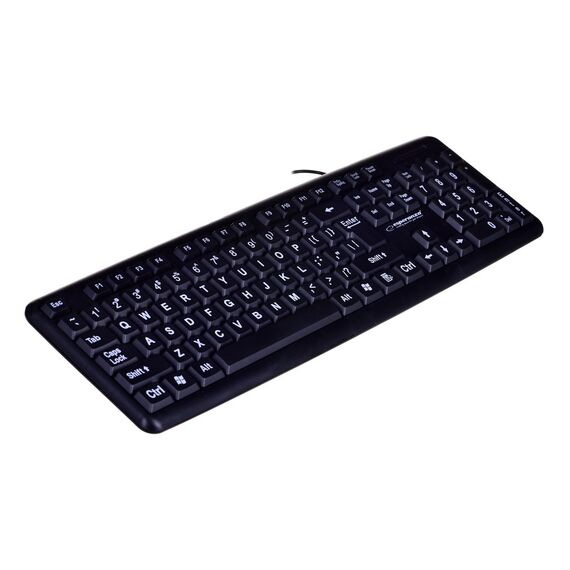 Esperanza EK129 keyboard USB QWERTY UK English Black | Techbox