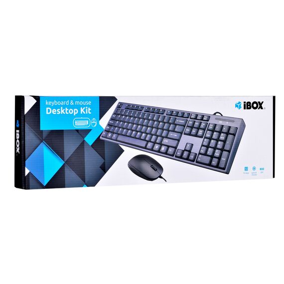 iBox IKMS606 keyboard Mouse included Home USB QWERTY UK English Black | Techbox
