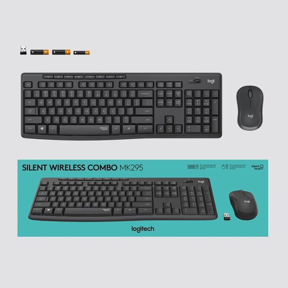 Logitech MK295 Silent Wireless Combo keyboard USB QWERTY English Graphite - Desktop SET - Keyboards & Mice - Techbox