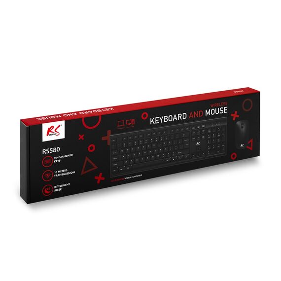 NanoRS Wireless Keyboard and Mouse Combo with Ergonomic Design – RS580 for Smooth and Efficient Use - Desktop SET - Keyboards & Mice - Techbox
