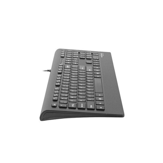 Natec Multimedia Keyboard BARRACUDA slim USB, US layout, black | Techbox