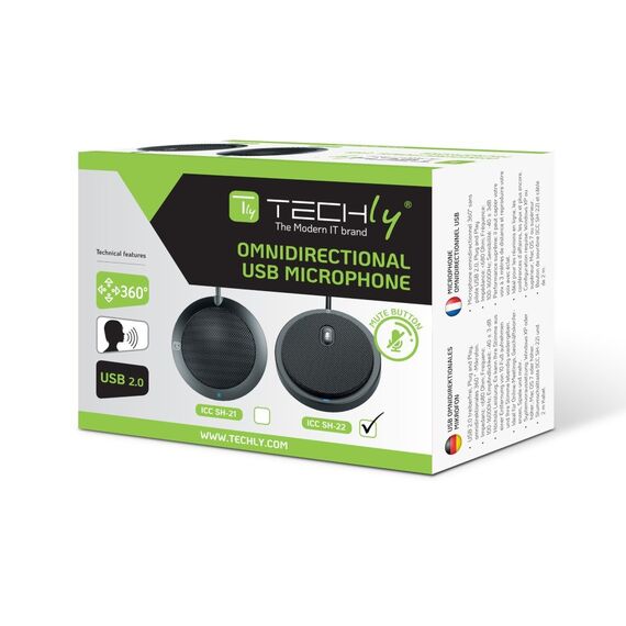Techly ICC SH-22 microphone Black Conference microphone - Microphones - Speakers & Headphones - Techbox