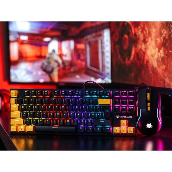 Tracer HORNET 87 keyboard Mouse included Gaming USB QWERTY English Black, Yellow | Techbox