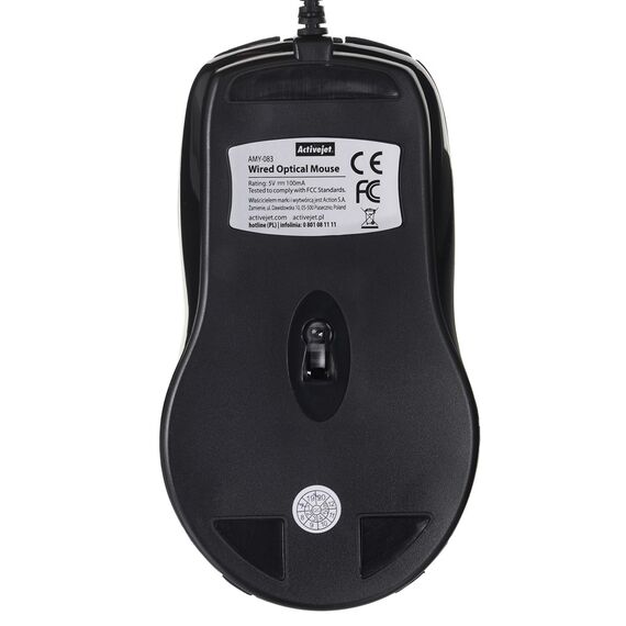 Activejet AMY-083 Mouse wired USB (optical; 1000 DPI; black) - Mice - Keyboards & Mice - Techbox
