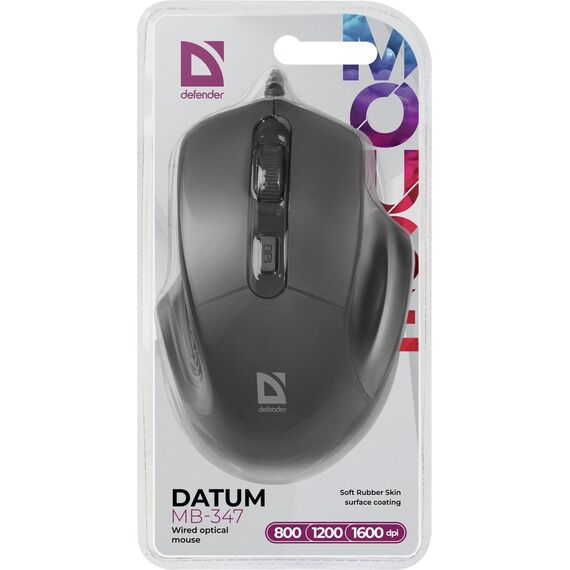Defender DATUM MB-347 Optical Mouse Black 1600dpi 4P | Techbox