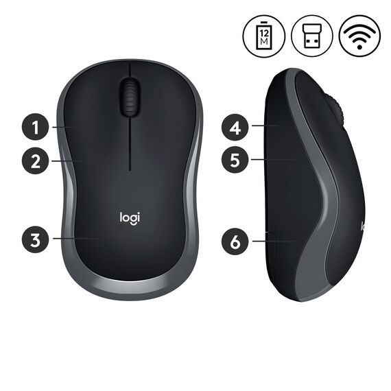 Logitech M185 mouse RF Wireless Optical - Mice - Keyboards & Mice - Techbox