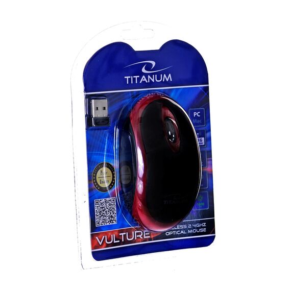 Titanum TM116E Wireless 3D mouse 2.4GHZ Black / Red - Mice - Keyboards & Mice - Techbox