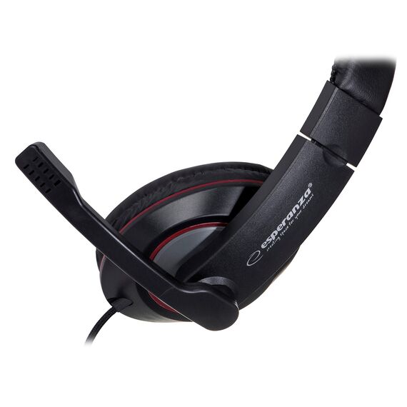 Esperanza EH118 headphones/headset Head-band Black, Red - Headsets - Speakers & Headphones - Techbox