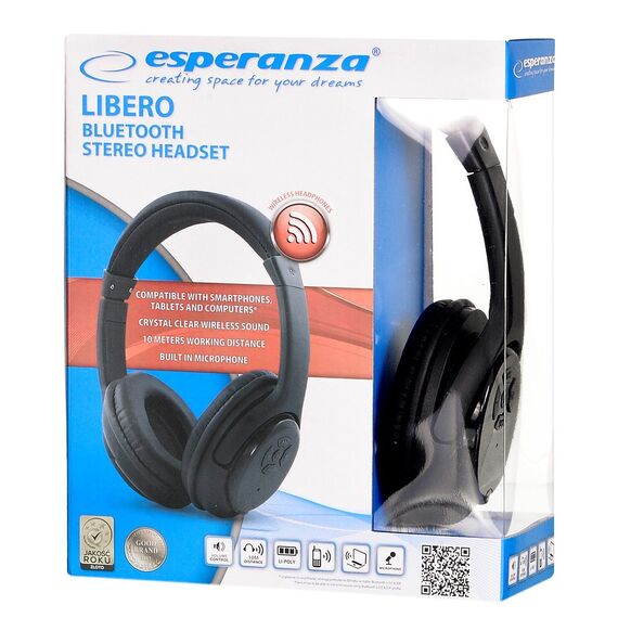 Esperanza EH163K Headphones with microphone Headband Black - Headsets - Speakers & Headphones - Techbox