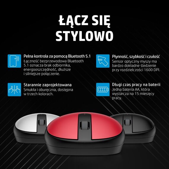 HP 240 Empire Red Bluetooth Mouse | Techbox