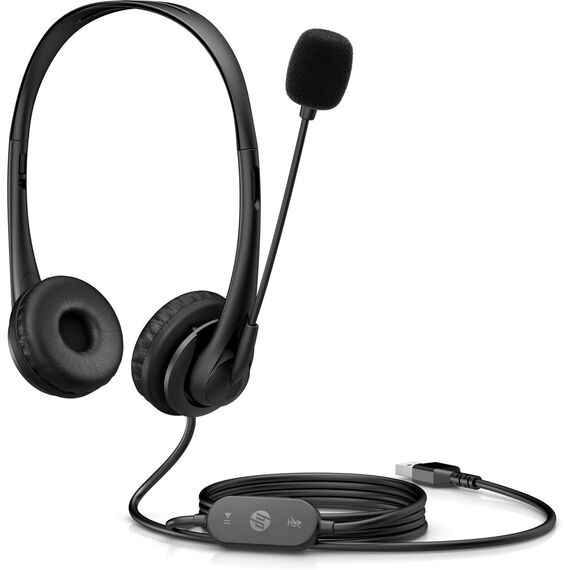 HP Stereo USB Headset G2 Wired Head-band Office/Call center Black | Techbox