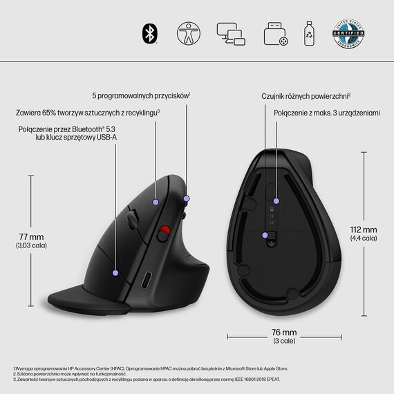 HP Wireless Mouse 920 Ergo Vertical Black | Techbox