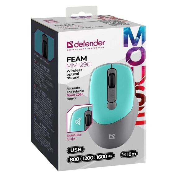 MOUSE DEFENDER FEAM MM-296 RF SILENT MINT | Techbox