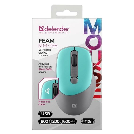 MOUSE DEFENDER FEAM MM-296 RF SILENT MINT | Techbox