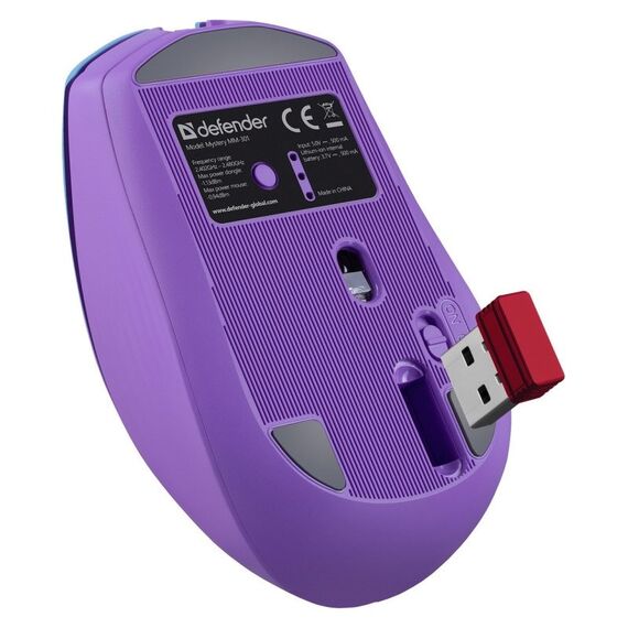 MOUSE DEFENDER MYSTERY MM-301 RF+BT PURPLE 1600dpi 6P - Mice - Keyboards & Mice - Techbox