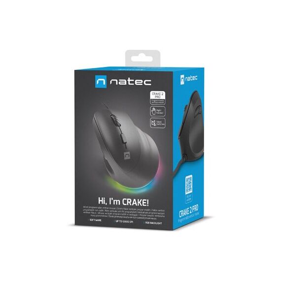 NATEC Crake 2 Pro mouse Universal Right-hand USB Type-A Optical 12800 DPI | Techbox