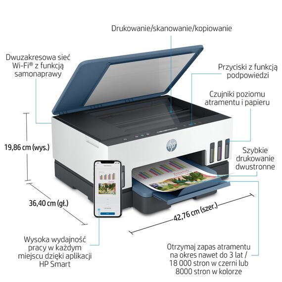 HP Smart Tank 725 All-in-One Thermal inkjet A4 4800 x 1200 DPI 15 ppm Wi-Fi | Techbox