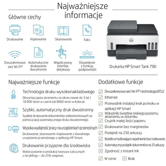 HP Smart Tank 790 All-in-One Printer Thermal inkjet A4 4800 x 1200 DPI 15 ppm Wi-Fi | Techbox