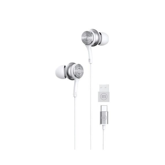 Maxell XC1 USB-C wired headphones with USB-A adapter white - Headsets - Speakers & Headphones - Techbox