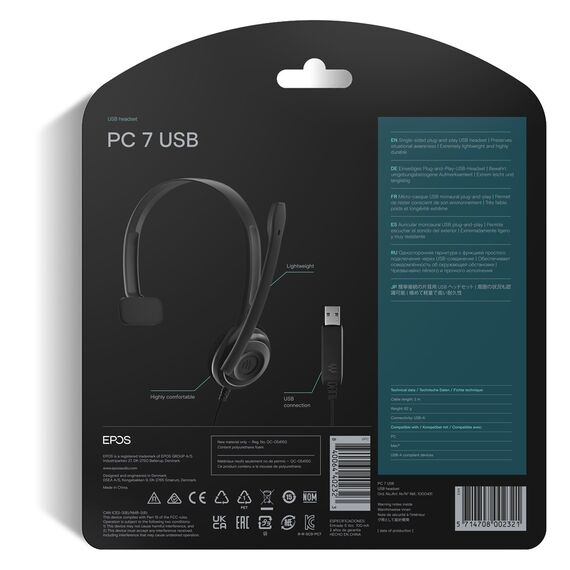 Sennheiser PC 7 USB Headset Wired Headband Office/Call Centre USB Type-A Black - Headsets - Speakers & Headphones - Techbox