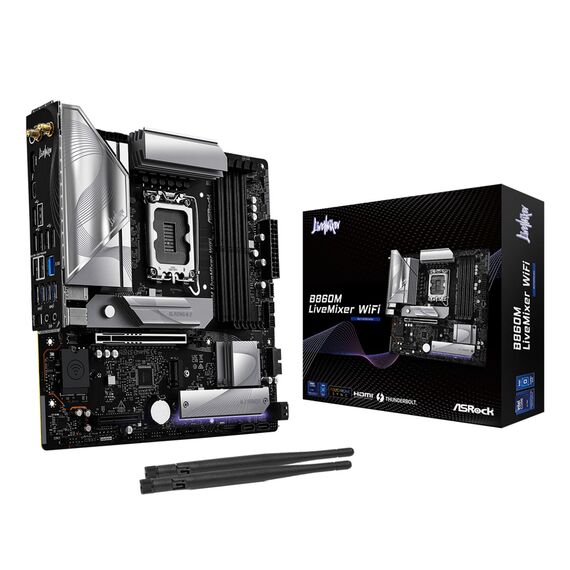 Asrock B860M LiveMixer WiFi Intel B860 LGA 1851 (Socket V1) micro ATX | Techbox