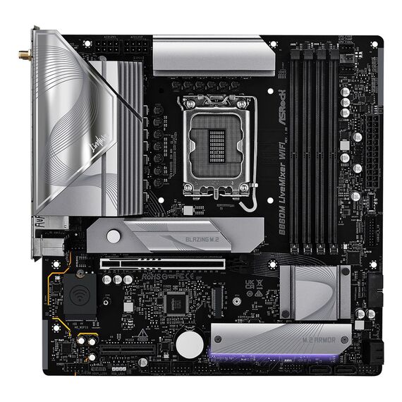 Asrock B860M LiveMixer WiFi Intel B860 LGA 1851 (Socket V1) micro ATX | Techbox