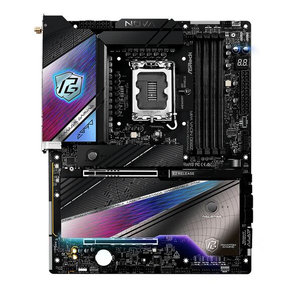 Asrock Phantom Gaming Z890 Nova WiFi Intel Z890 LGA 1851 (Socket V1) ATX - Motherboards - Laptops & PC Builds - Techbox