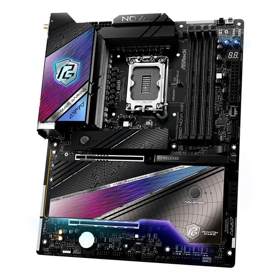 Asrock Phantom Gaming Z890 Nova WiFi Intel Z890 LGA 1851 (Socket V1) ATX - Motherboards - Laptops & PC Builds - Techbox