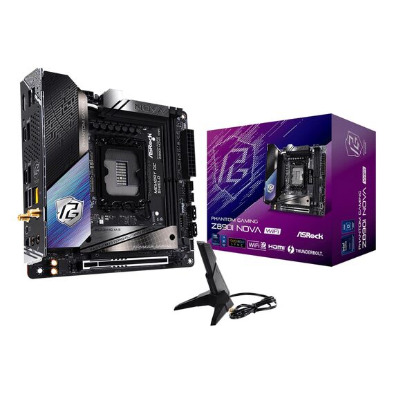 Asrock Phantom Gaming Z890I Nova WiFi Intel Z890 LGA 1851 (Socket V1) mini ITX - Motherboards - Laptops & PC Builds - Techbox