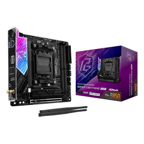 Asrock Phantom Gaming B850I Lightning WiFi AMD B850 Socket AM5 mini ITX | Techbox