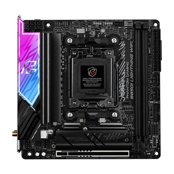 Asrock Phantom Gaming B850I Lightning WiFi AMD B850 Socket AM5 mini ITX | Techbox